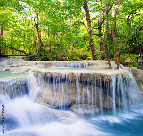 Fototapeta Naklejka Na Ścianę i Meble -  Waterfall landscape background. Beautiful nature