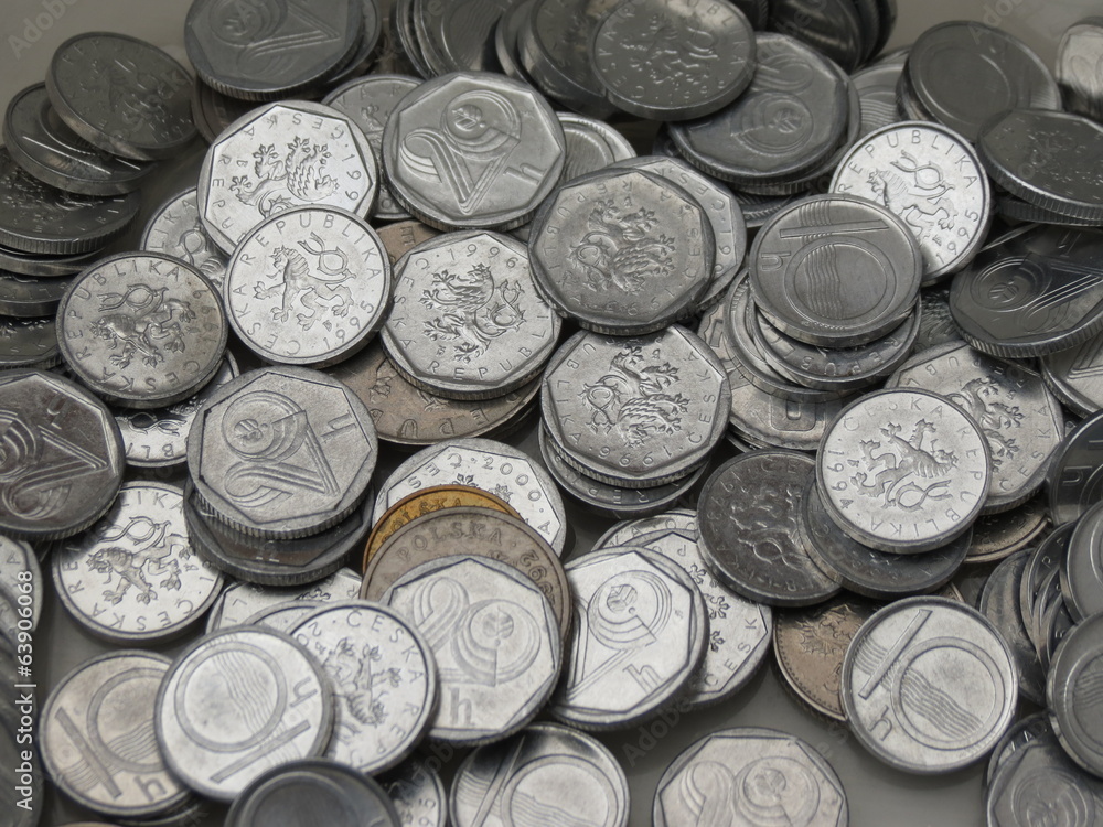 Czech korunas coins
