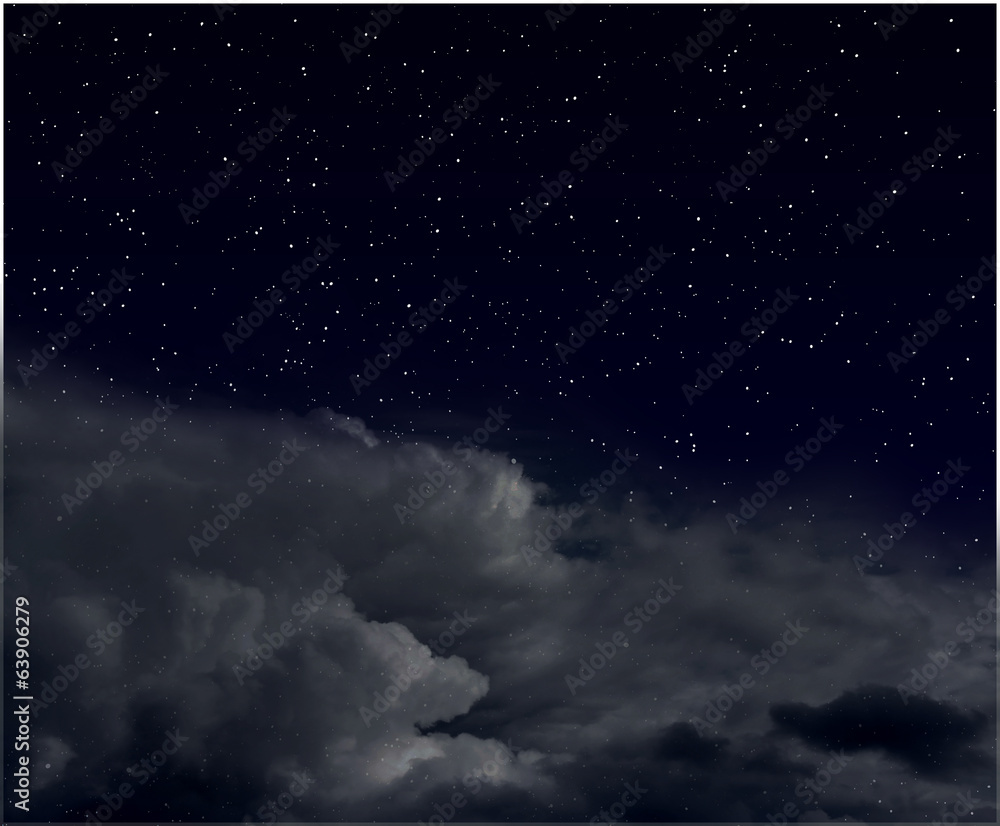 Fototapeta premium Stars in the night sky with clouds