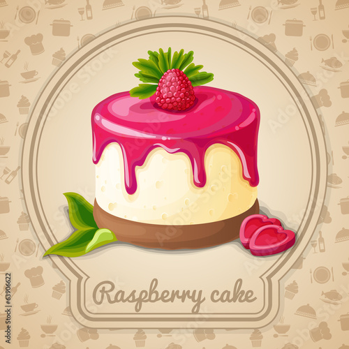 Raspberry cake emblem