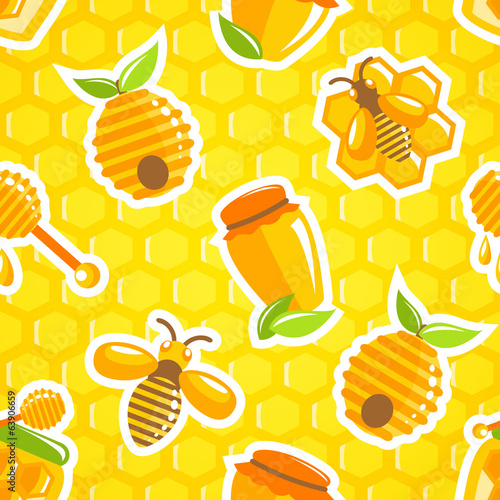 Honey seamless pattern