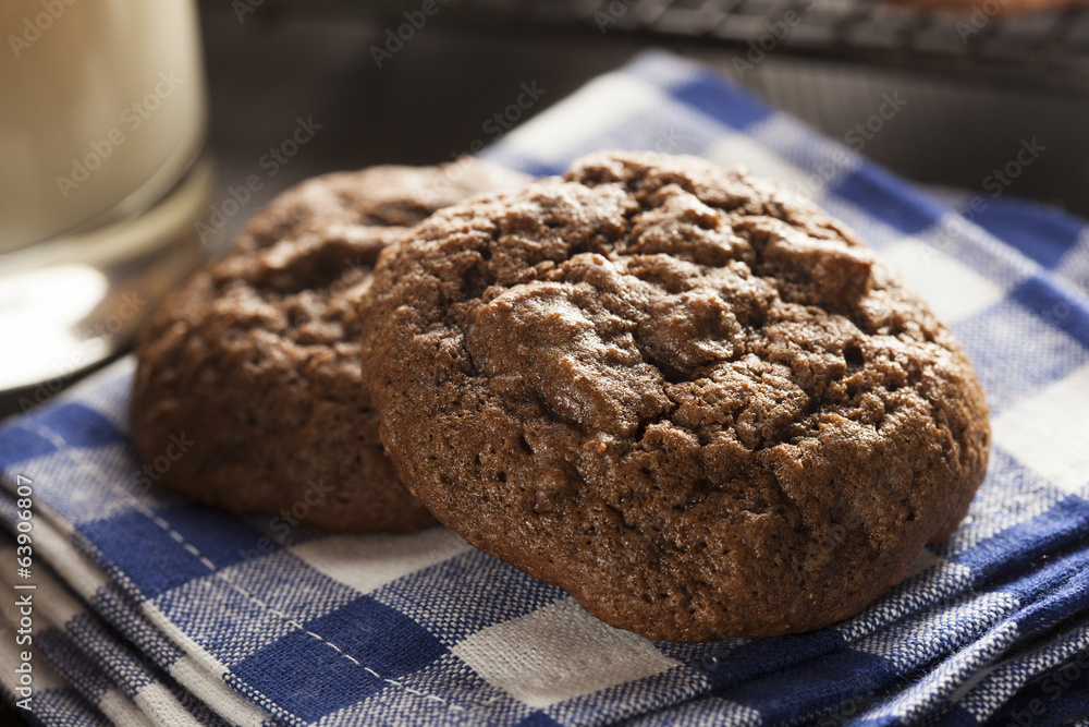 Fototapeta premium Homemade Double Chocolate Chip Cookies