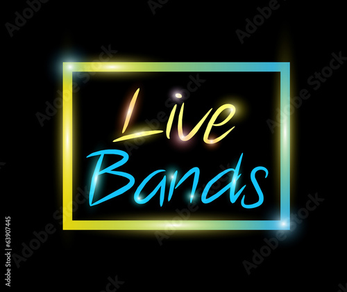 Live bands colorful neon vector
