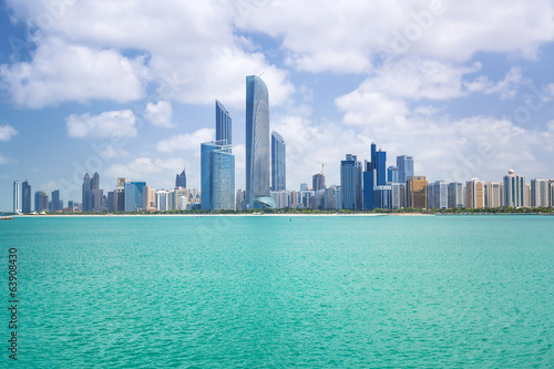 Panorama of Abu Dhabi, the capital city of United Arab Emirates