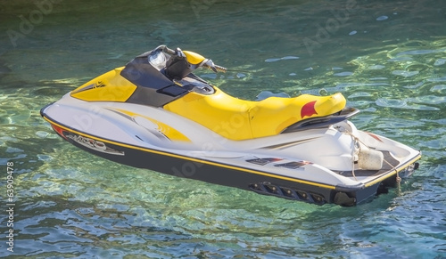 A Jetski parked on the waters of Black sea.