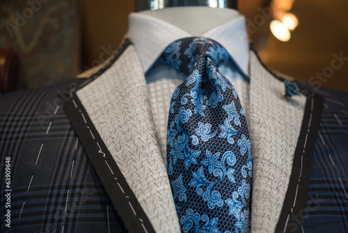 Unfinished jacket at a tailor shop