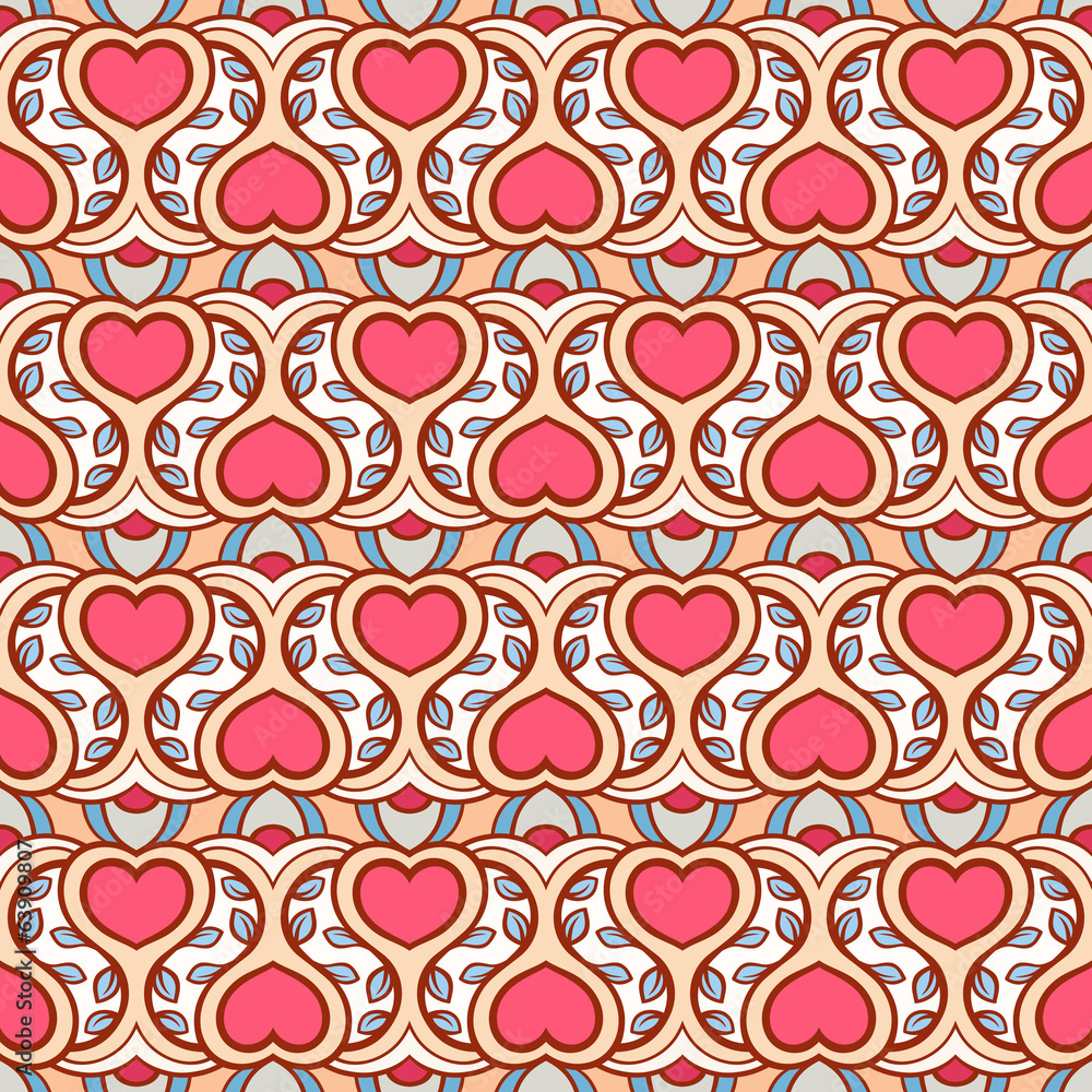 pink hearts and blue leaves pink hearts and blue leaves