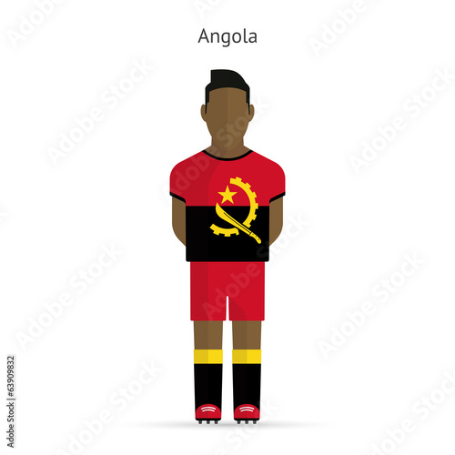 Angola football player. Soccer uniform.