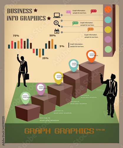 Graph infomation graphics,business concept,vector