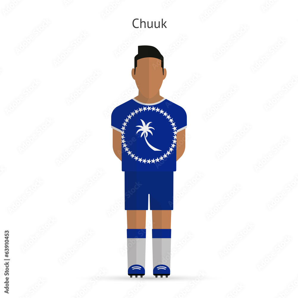Chuuk football player. Soccer uniform. Chuuk football player. Soccer uniform.