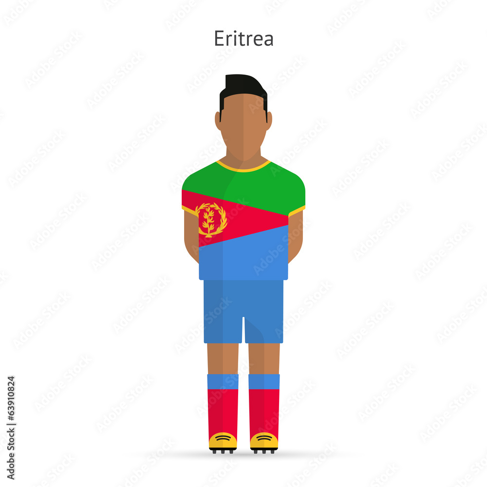 Eritrea football player. Soccer uniform. Eritrea football player. Soccer uniform.