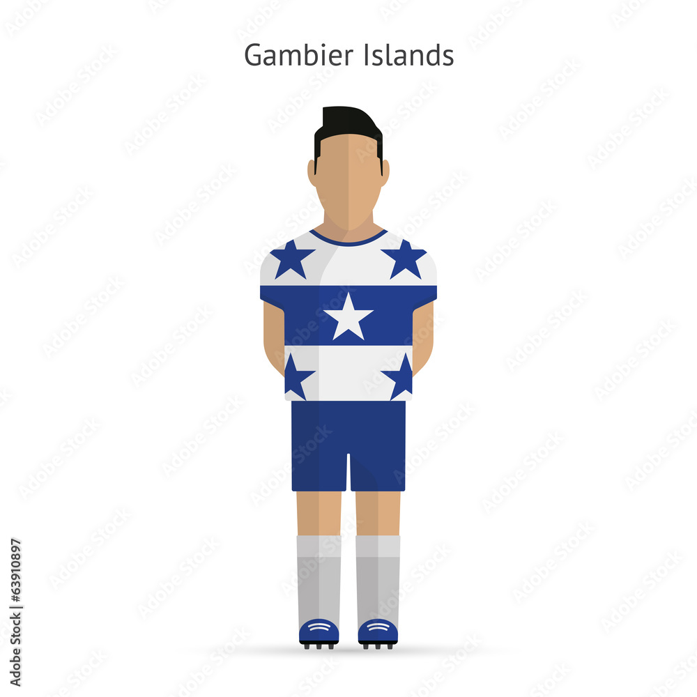 Gambier Islands football player. Soccer uniform. Gambier Islands football player. Soccer uniform.