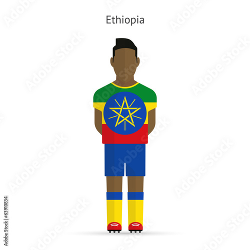 Ethiopia football player. Soccer uniform.