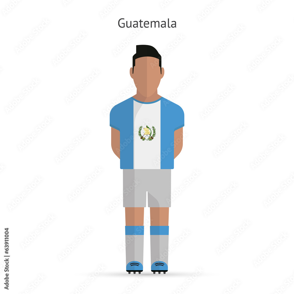 Guatemala football player. Soccer uniform. Guatemala football player. Soccer uniform.