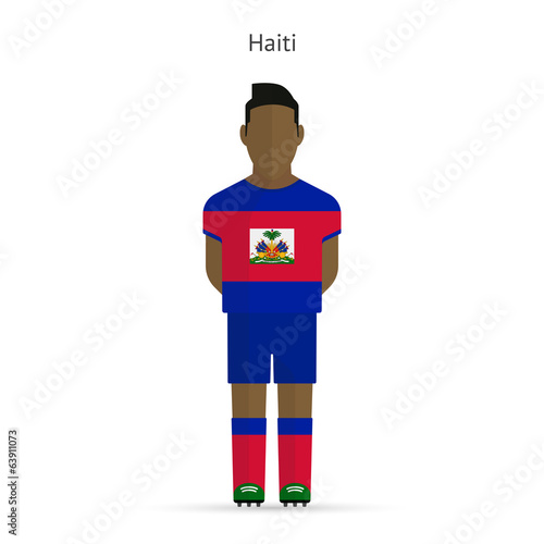 Haiti football player. Soccer uniform.