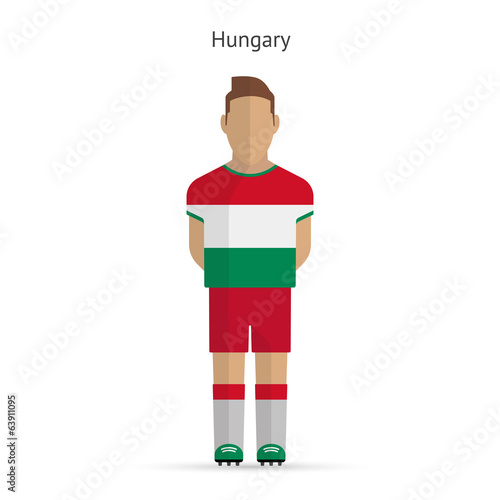 Hungary football player. Soccer uniform.