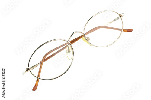 Old glasses for problem vision fold isolated