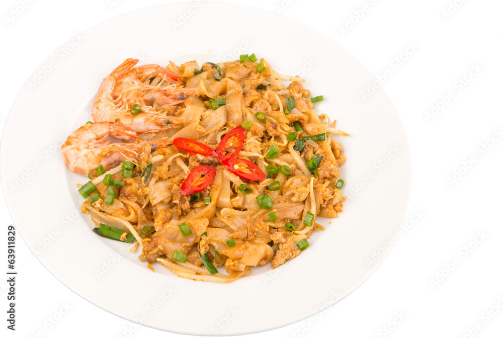 A plate of fried char kway teow A plate of fried char kway teow