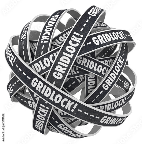 Gridlock Roads Tangle Ball Traffic Trapped Immobile