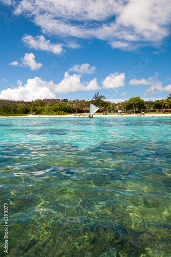 Ypao Beach seen from a boat in Guam