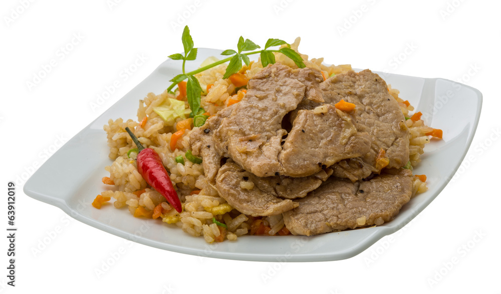 Fried rice with pork Fried rice with pork