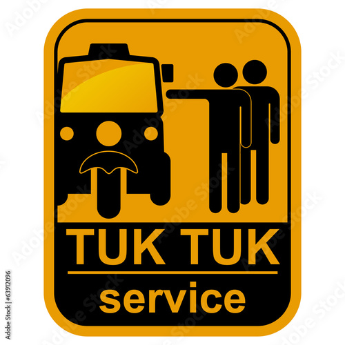 Vector black tuk tuk service icons set.