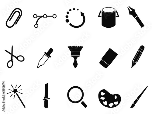 graphic design tools icon set