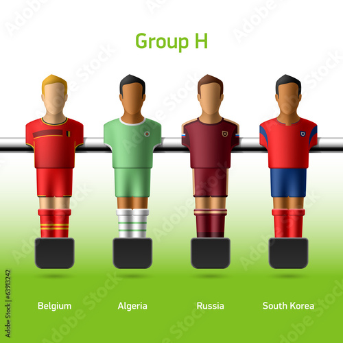 Table football / foosball players. World Cup in Brazil 2014.