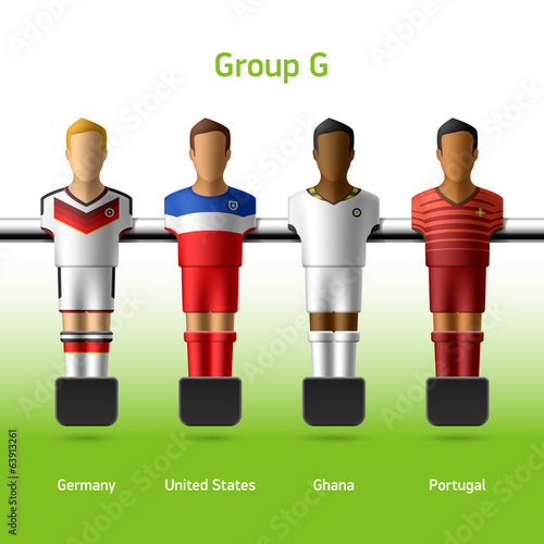 Table football / foosball players. World Cup in Brazil 2014.