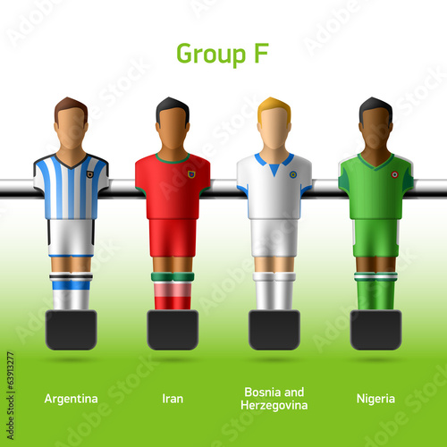 Table football / foosball players. World Cup in Brazil 2014.