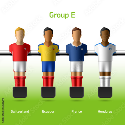 Table football / foosball players. World Cup in Brazil 2014.