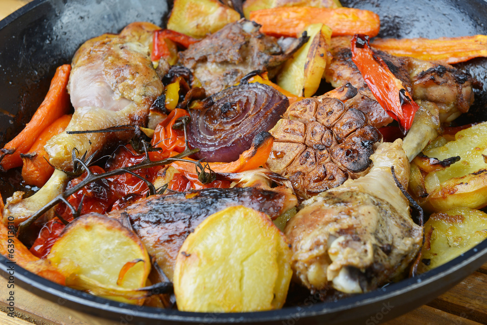 vegetables and chicken