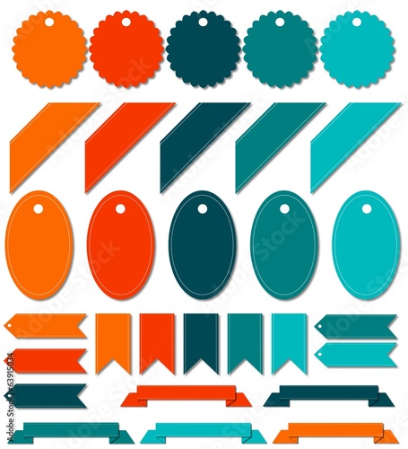 Sale labels big set in vintage colors.