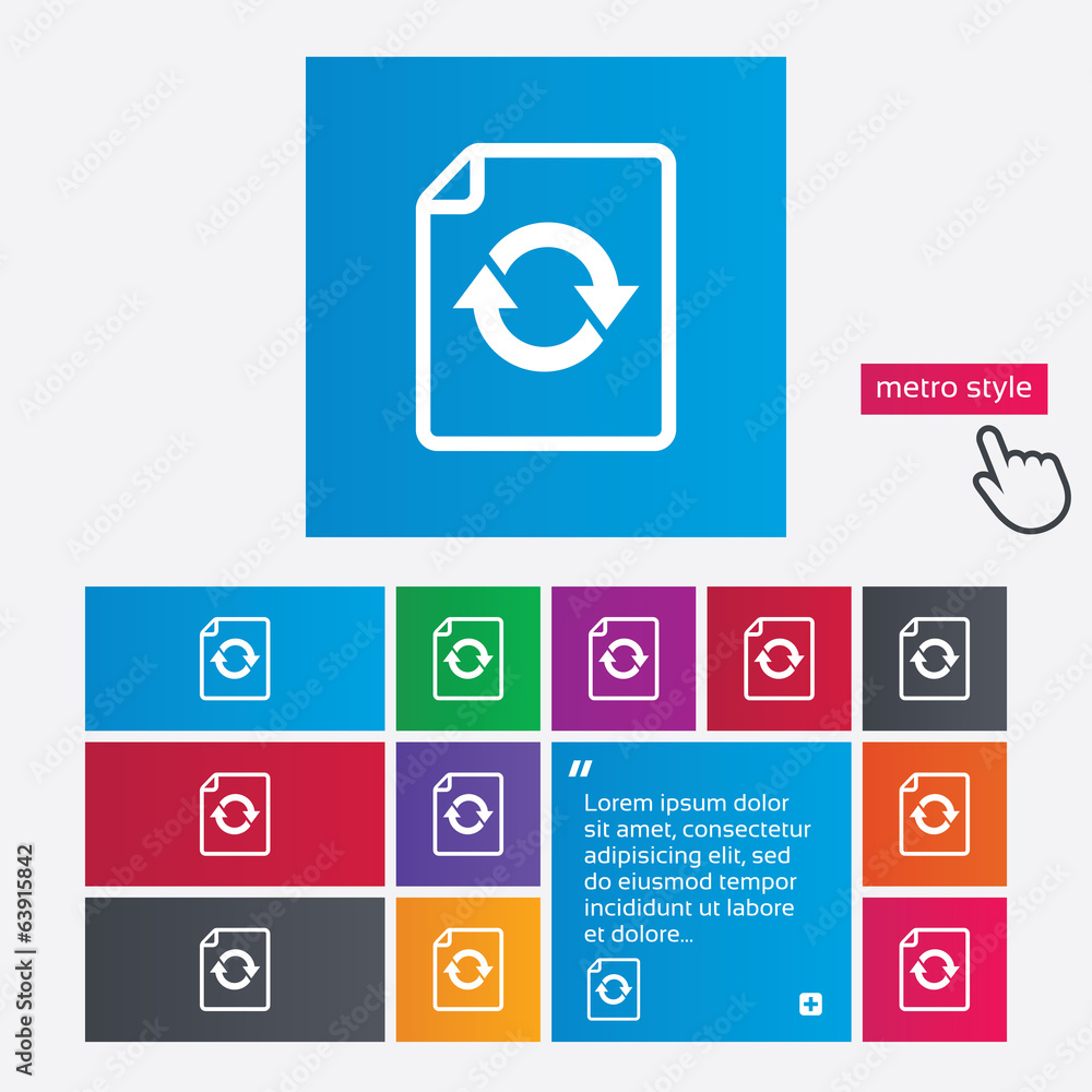 File document refresh icon. Reload doc symbol. File document refresh icon. Reload doc symbol.