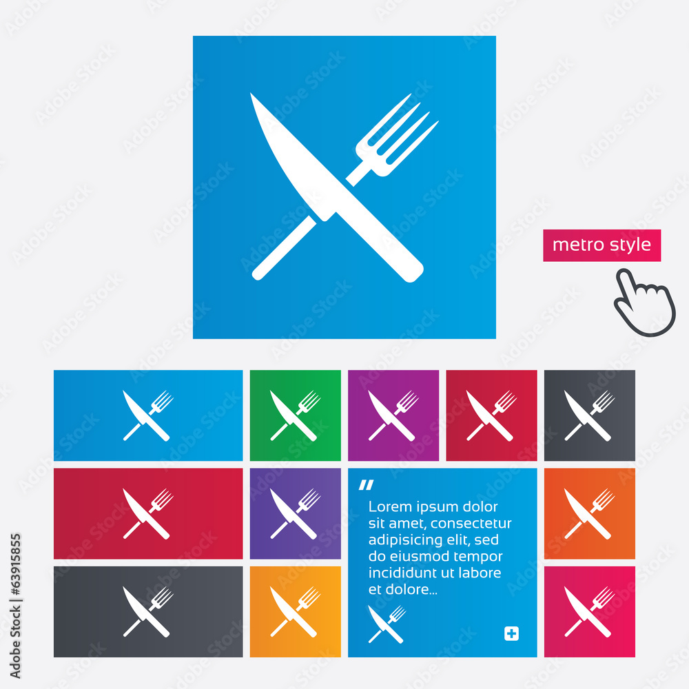 Food sign icon. Cutlery symbol. Knife and fork. Food sign icon. Cutlery symbol. Knife and fork.