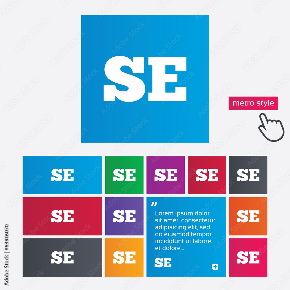 Swedish language sign icon. SE translation Swedish language sign icon. SE translation