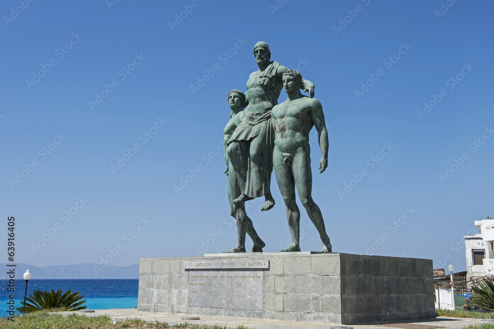 Diagoras-Denkmal in Rhodos-Stadt, auf der Insel Rhodos, Griechenland