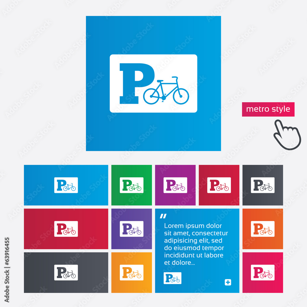 Parking sign icon. Bicycle parking symbol. Parking sign icon. Bicycle parking symbol.