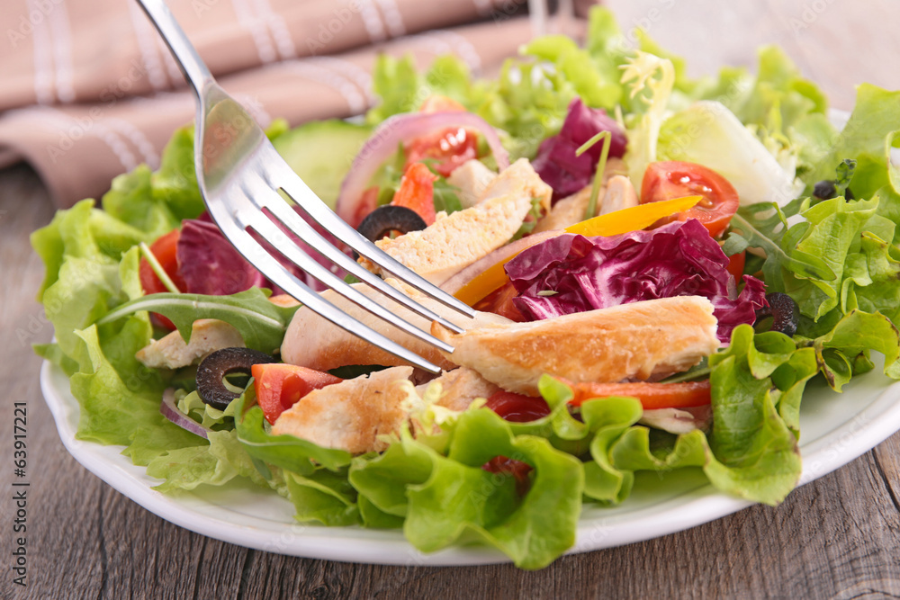 vegetable salad with chicken vegetable salad with chicken