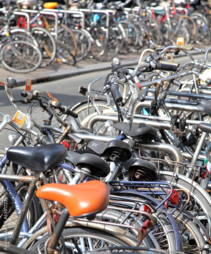 Lots of bikes in Amsterdam, Netherlands