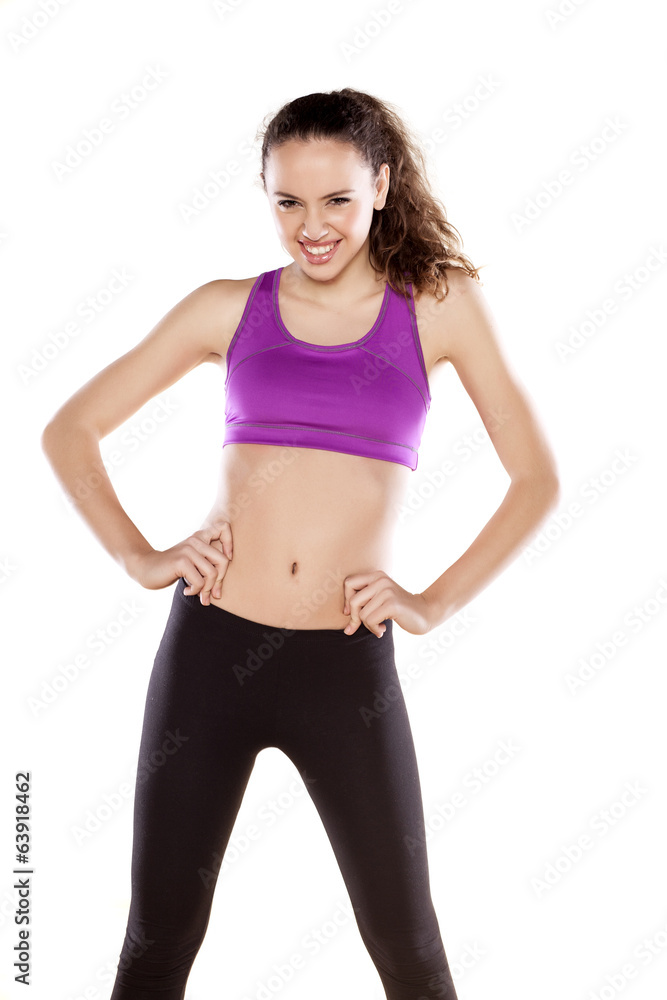 young sporty girl posing on white young sporty girl posing on white