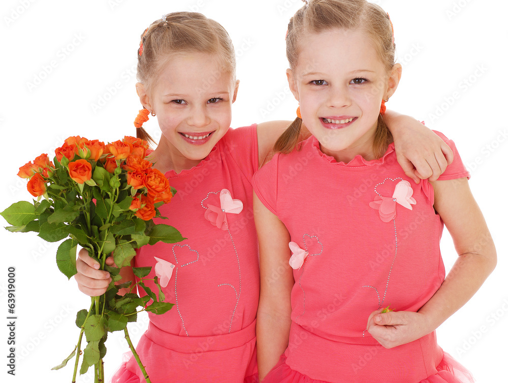 two happy little girl two happy little girl
