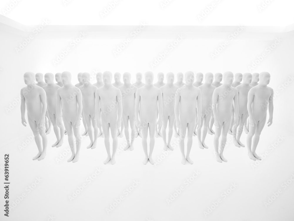 Naklejka premium white men in studio patten background