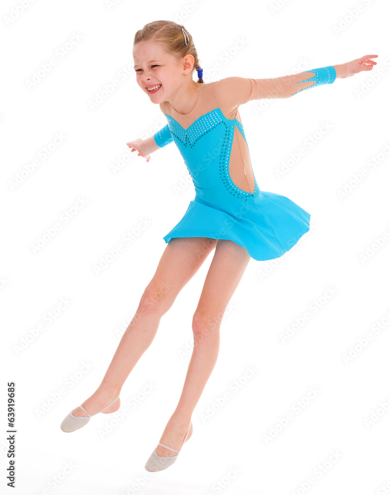 young girl doing gymnastics Stock Photo