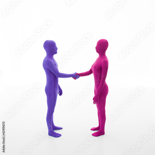 faceless people shake hands