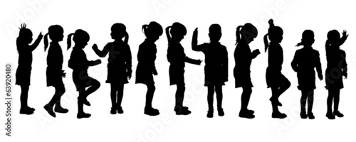 Vector silhouette of girl.