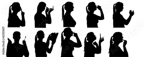 Vector silhouette of people.
