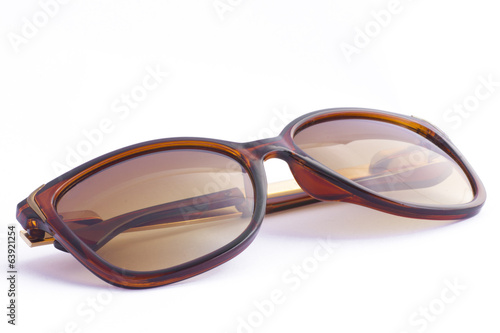 Brown sunglasses on isolated white background