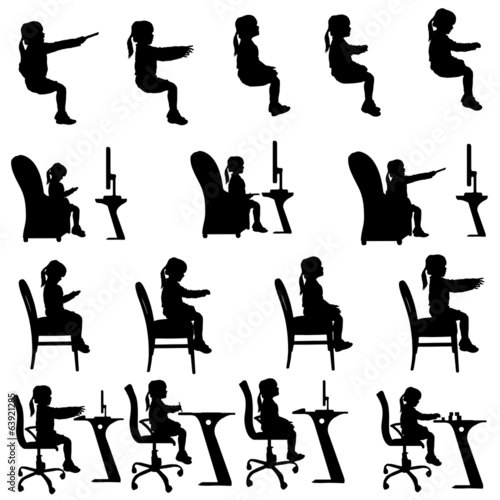 Vector silhouette of girl.