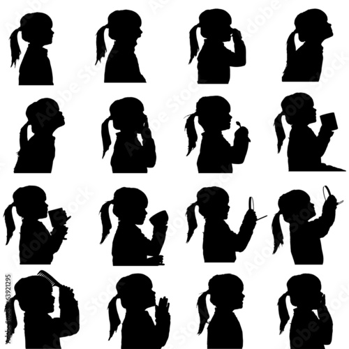 Vector silhouette of girl.